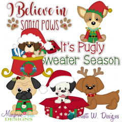 Santa Paws SVG Cutting Files Includes Clipart