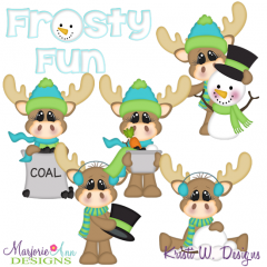 Frosty Fun SVG Cutting Files Includes Clipart