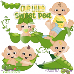 Sweet Pea-Boys SVG Cutting Files Includes Clipart
