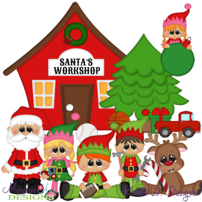 Santa's Workshop SVG Cutting Files Includes Clipart