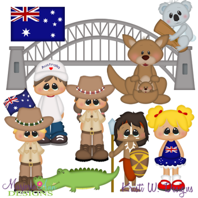 Kids Around The World-Austrailia SVG Cutting Files + Clipart