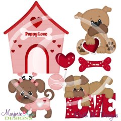 Puppy Love 2 SVG Cutting Files + Clipart