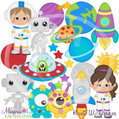 Outer Space SVG Cutting Files/Paper Piecing + Clipart