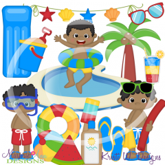 Backyard Beach Party-Boys-African American SVG Cutting Files