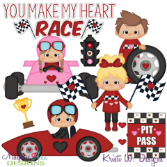 You Make My Heart Race SVG Cutting Files + Clipart