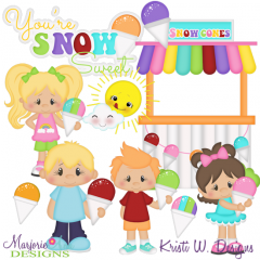 Snow Cone Summer SVG Cutting Files Includes Clipart