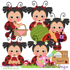Ladybug Picnic SVG Cutting Files Includes Clipart