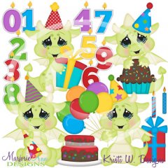 Happy Birthday Dragons SVG Cutting Files/Paper Piecing +Clipart
