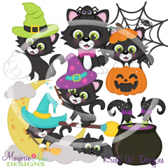 Not So Scaredy Cat SVG Cutting Files Includes Clipart