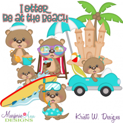 Beach Otters SVG Cutting Files Includes Clipart