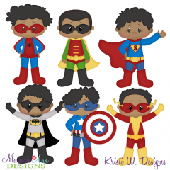 Super Kids-African American Boys Exclusive SVG Cutting Files