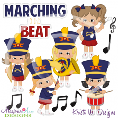Marching Band-Girls SVG Cutting Files Includes Clipart