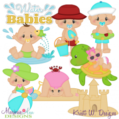 Beach Babies SVG Cutting Files Includes Clipart