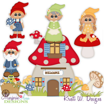 Gnome Sweet Home SVG Cutting Files Includes Clipart