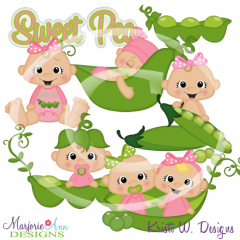 Sweet Pea-Girls SVG Cutting Files Includes Clipart