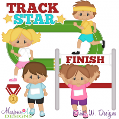 Track Star SVG Cutting Files Includes Clipart