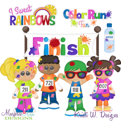 Color Run Fun Cutting Files-Includes Clipart