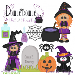 Double Double Toil & Trouble SVG Cutting Files + Clipart