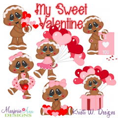 My Sweet Valentine Exclusive SVG Cutting Files + Clipart