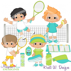 Tennis Boys SVG Cutting Files Includes Clipart