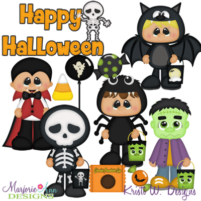 Trick Or Treat Boys SVG Cutting Files + Clipart