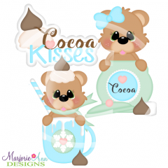 Sweet Cocoa Kisses SVG Cutting Files Includes Clipart
