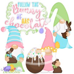 Easter Chocolate Gnomes SVG Cutting Files Includes Clipart