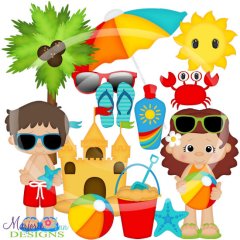 Just Beachy SVG Cutting Files Includes Clipart