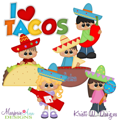 I Love Tacos SVG Cutting Files Includes Clipart