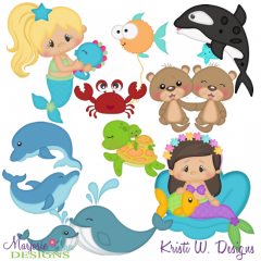 Ocean Friends SVG Cutting Files Includes Clipart