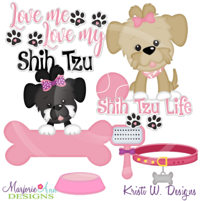 Love Me Love My Shih Tzu-Girl Exclusive SVG CuttingFiles+Clipart