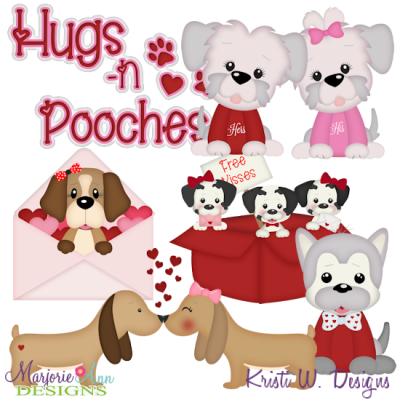 Hugs & Pooches SVG Cutting Files Includes Clipart