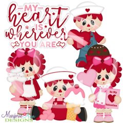 Raggedy Sweethearts SVG Cutting Files Includes Clipart