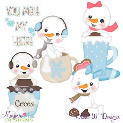 You Melt My Heart Snowmen 3 SVG Cutting Files + Clipart