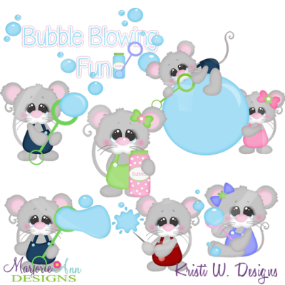 Bubble Blowing Fun SVG Cutting Files Includes Clipart