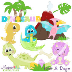 Baby Dinosaurs SVG Cutting Files/Paper Piecing +Clipart