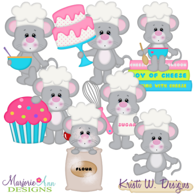 Baking Mice SVG Cutting Files + Clipart