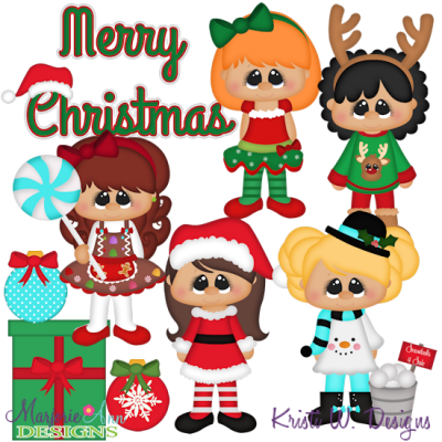 Christmas Cuties SVG Cutting Files + Clipart