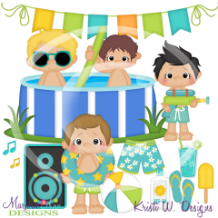 Pool Party SVG Cutting Files + Clipart