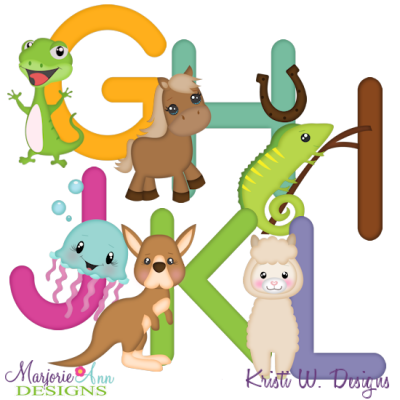 Animal Alphabet G-L SVG Cutting Files Includes Clipart