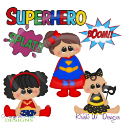 Super Chubbies Super Heros/Girls Cutting Files-Includes Clipart