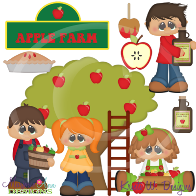 Apple Farm SVG Cutting Files Includes Clipart