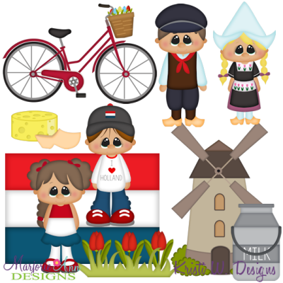 Kids Around The World-Holland SVG Cutting Files Includes Clipart