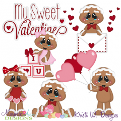 My Sweet Valentine SVG Cutting Files Includes Clipart