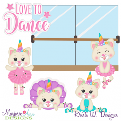 Kittycorn I Love To Dance SVG Cutting Files Includes Clipart