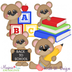 School Bears SVG Cutting Files Includes Clipart