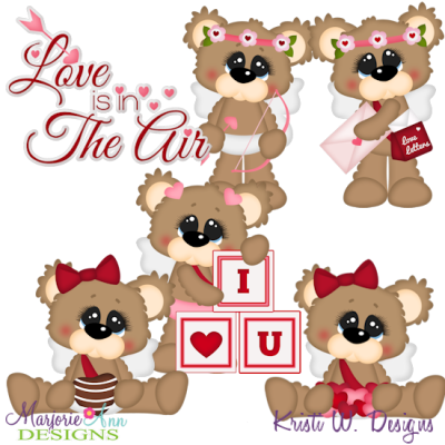 Cute Cupid Bears SVG Cutting Files Includes Clipart