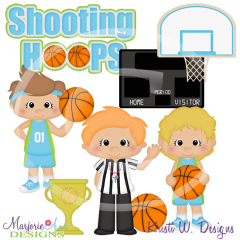 Shooting Hoops-Boys SVG Cutting Files Includes Clipart