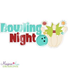 Bowling Night Title SVG Cutting Files + Clipart