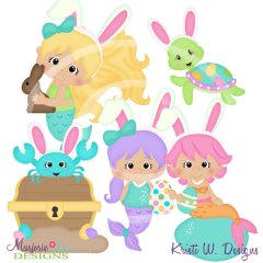 Mermaid Easter SVG Cutting Files + Clipart